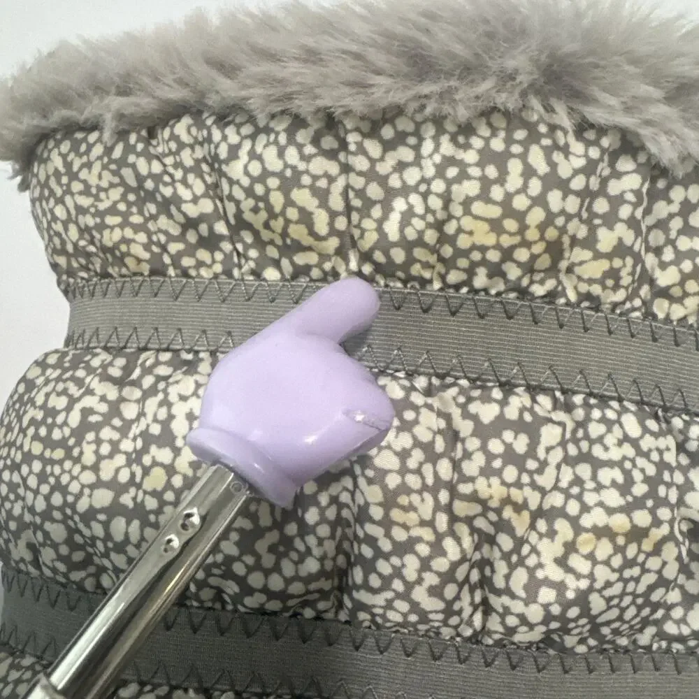 Crocs Crocband Winter Puff Boots Women's Kids Size 6 Gray Faux Fur Fleece Lined